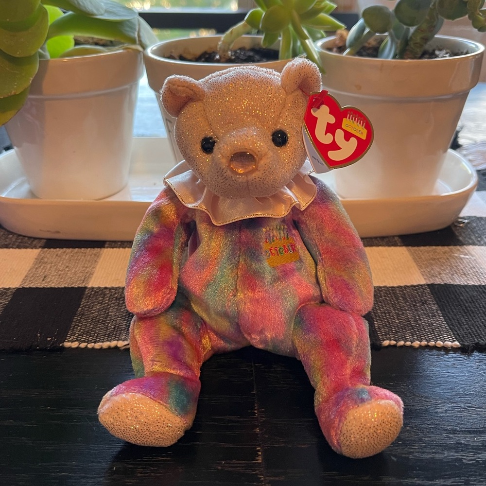 October Bear Beanie Baby